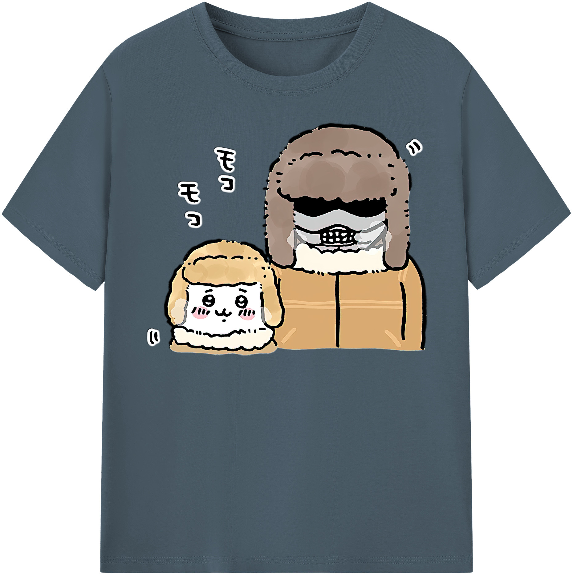 （画像用） ちいかわ 労働の鎧さん Chii-kawa Mr. Armor of Labor 綿100％半袖Tシャツ（フロントプリント）